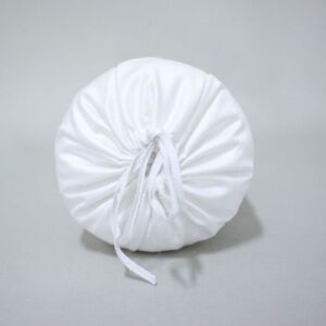 Husă de protecție/ pernă cilindrică 15x40 cm-es din satin,alb cu șnur la capăt 116945221 - Fețe de pernă