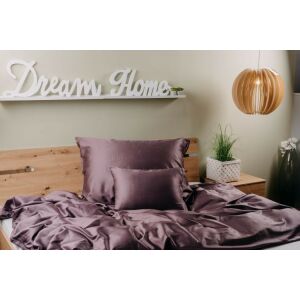 3-dielna súprava posteľnej bielizne NAT Georgia v slivkovej farbe, obliečka na prikrývku 140x200 cm, obliečka na vankúš 70x90 cm, obliečka na vankúšik 40x50 cm - Posteľná bielizeň