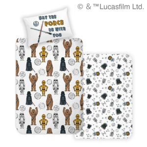 Posteľná bielizeň Star Wars 140x200cm s motívom Darth Vader, Chewbacca, Stormtrooper - Posteľná bielizeň
