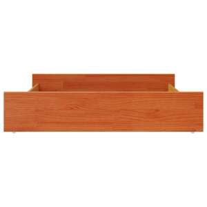vidaXL 2 db tömör fenyőfa ágyneműtartó fiók, barna, elülső nézet - Ágyneműtartó