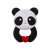 Morsură de silicon Panda, jucărie de dentiție pentru bebeluși, în formă de panda, inimă roșie, fără BPA