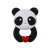 Morsură de silicon Panda, jucărie de dentiție pentru bebeluși, în formă de panda, inimă roșie, fără BPA