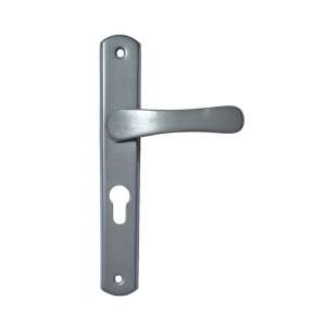 Larina Grey Square Door Handle with Shield, 55mm - Open shutter