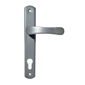 Kľučka dverí Larina štvorcová sivá so štítom, 92 mm PZ - Perfekto Gule a kľučky dverí