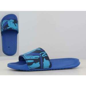 Blaue Happy Bee Kinderschlappen mit blauem und schwarzem Muster - Schuhe für Kinder