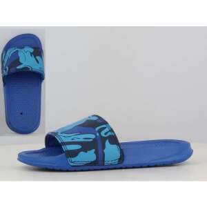 Blaue Happy Bee Kinderschlappen mit blauem und schwarzem Camouflage-Muster - Schuhe für Kinder