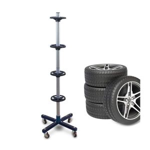 IRIS TOOLS gurulós keréktartó állvány 4 kerékhez, hordozható autógumi tároló megoldás - Autós keréktartó állvány