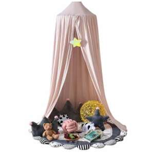 Lombkorona világos rózsaszín baldachin sátor gyerekeknek, játszó sátor, baba sátor, függő sátor, gyerekszoba dekoráció - Baldachin