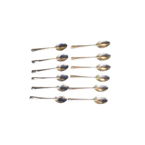 12 db-os kávéskanál szett, rozsdamentes acél, 10 cm hosszú