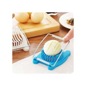 Blue plastic egg slicer, easy to use, perfect for slicing hard-boiled eggs - Egg slicer