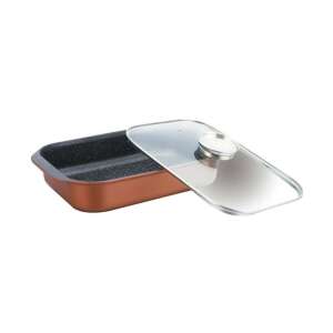 Bachmayer 34cm Marble Coated Duck Roaster with Heat-Resistant Glass Lid - Cookware & bakeware