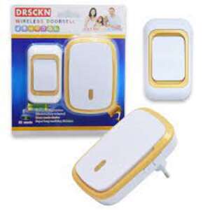 DRSCKN Wireless Doorbell, white and gold, 32 melodies, 100 meter range - Doorbell, Chime Bell