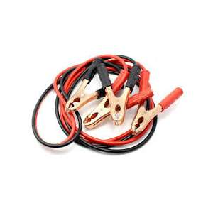 Red and black jumper cables with gold clamps - Jump Starter Cable