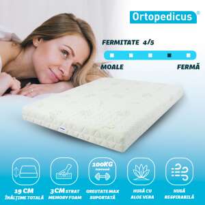 Ortopedicus Memory foam mattress with Aloe Vera cover, 140x180 cm, firm, breathable, washable cover - Orthopaedic mattress