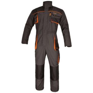 Salopeta de lucru, cu guler inalt, grafit si portocaliu, marimea M, ART.MAS 125164074 - Protecția muncii