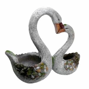 Kerti dekoráció, kerámia, hattyúk, 49x23x44,5 cm