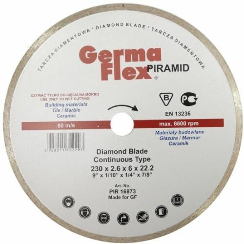 Germa Flex Pyramid Diamond Disc for Wet Cutting Ceramic Tiles - 230 mm/22.2 mm 125164901