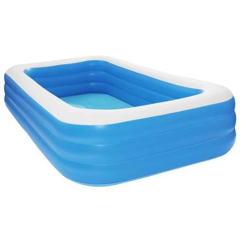 Nagy méretű, téglalap alakú felfújható családi medence gyerekeknek a kertbe!