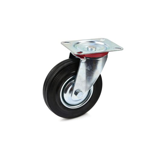 Geko G71515 125mm Lenkrolle mit Gummireifen und Stahlgehäuse