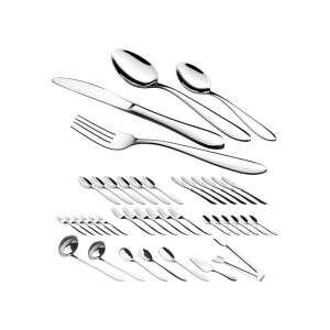Berlinger Haus BL-3207 38-teiliges Besteckset, Edelstahl, Spiegelfinish, beinhaltet Messer, Gabeln, Löffel, Teelöffel, Dessertgabeln, Servierlöffel, Salatbesteck, Schöpfkelle, kleine Schöpfkelle, Tortenheber, Tortenzange - Besteck-Sets