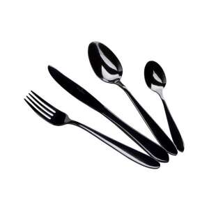 Set de tacâmuri Berlinger Haus BH/3077 Black Mirror, 24 piese, oțel inoxidabil, negru, furculiță, cuțit, lingură, linguriță - Seturi de tacâmuri