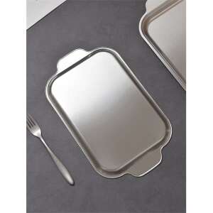 Ezüst fém tálca fogantyúkkal - Tálca