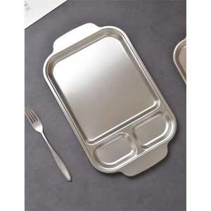 TOO KT-304 rozsdamentes acél tálca fogóval és rekeszekkel - Tálca