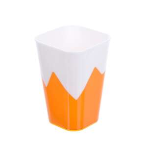 TOO KT-148-O 600ml duplafalú, négyzetes műanyag pohár, narancssárga és fehér - Műanyag pohár