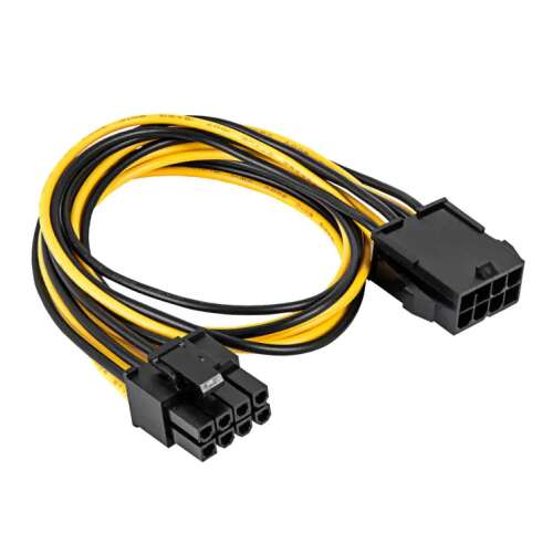 Akyga AK-CA-82 PCI Express 8-pin-es 6+2-pin-es tápkábel hosszabbító, 40 cm hosszú - Akyga