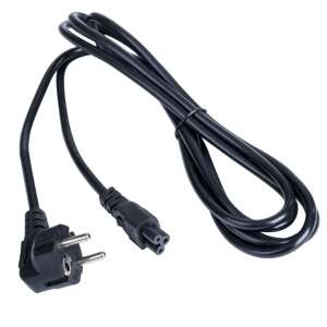 Akyga Clover Leaf power cable, 3 meter, black, Schuko plug, IEC C5 connector - Power Cable
