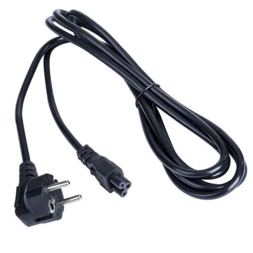 Akyga Clover Leaf power cable, 3 meter, black, Schuko plug, IEC C5 connector