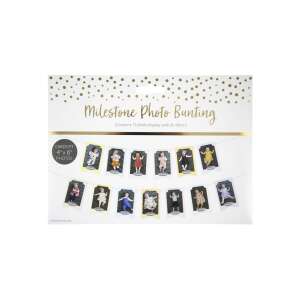 Milestone Photo Bunting with 13 cards for 4x6 photos, perfect for baby's first year - Party Decoration