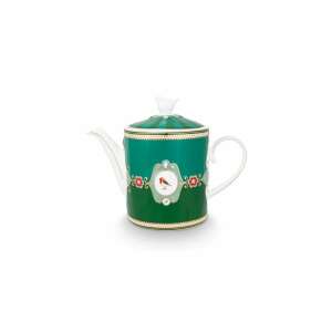 Love Birds Medaillon Emerald-Green Teapot, 1.3L, porcelain, with bird lid, green and gold design - Tea & Tea Making Accessory