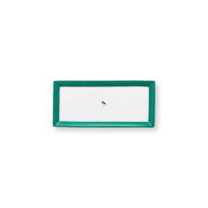 Love Birds Emerald rectangular serving tray, 33.3x15.5cm, porcelain, PIP Studio - Tray