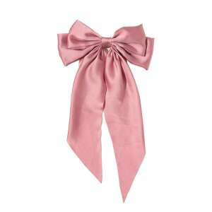 Pink satin hair bow with long tails, GAVIO brand - Hair Clip, Headband