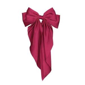 Red satin bow hair clip, GAVIO brand, elegant, for women, isolated on white background - Hair Clip, Headband