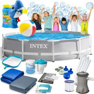 Intex 305x76cm Fémvázas Medence Szett Tartozékokkal és Buborékfújóval - Intex