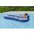 Woman relaxing on Bestway Comfort Plush Shaded Lounge inflatable pool float with canopy in the pool
