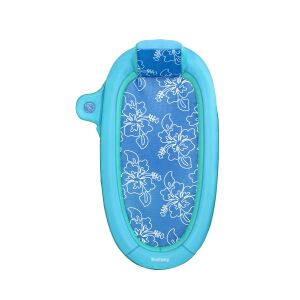 Bestway felfújható úszómatrac háttámlával, kék virágmintás - Bestway