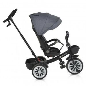 Moni Space tricikli szülőkaros, 360 fokban forgatható szürke