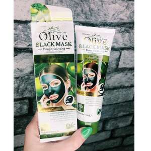 Olive Black Mask, deep cleansing peel-off mask with activated charcoal, olive oil and vitamins E & B, 130 ml, Wokali - Skin care mask & pack