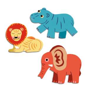 Djeco Safari Animals Stickers, large, reusable, 62 pieces - Sticker, Magnet