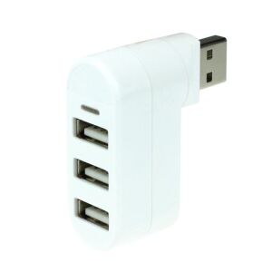 3 Portos USB 2.0 Hub - Forgatható Fej - Fehér