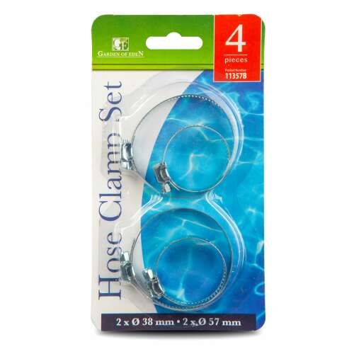 Garden of Eden Hose Clamp Set, 4 pieces, 2 x Ø38 mm, 2 x Ø57 mm