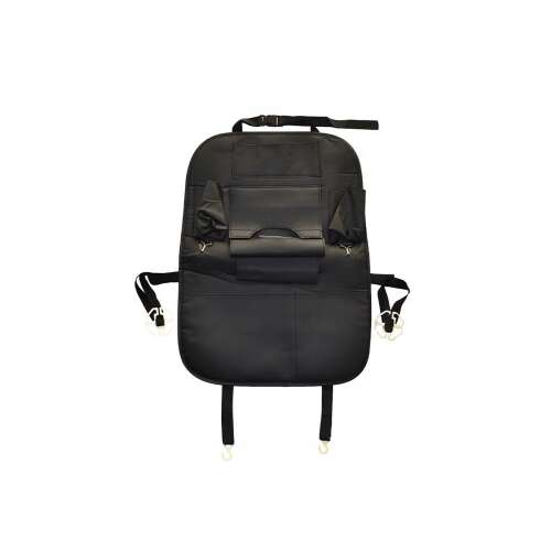 Fekete autó ülésháttámla szervező több zsebbel és rugalmas pántokkal