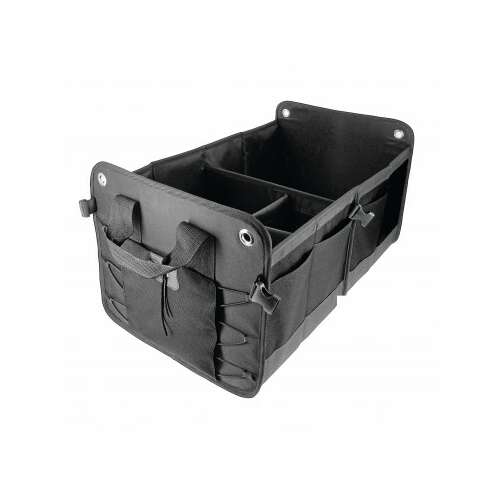 Black car trunk organizer with compartments, foldable, 56x37cm