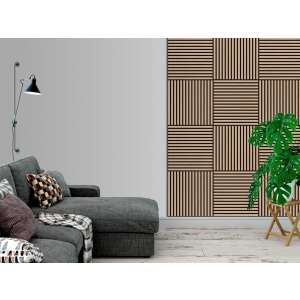 Set of 4 Acoustic Panel, Oak, UnicSpot, 60x60x2.1 cm