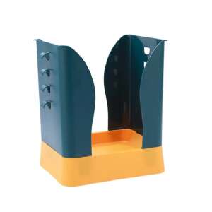 Green and orange retractable trash can, 21-40cm, foldable, for bathroom, kitchen, camping - Furniture