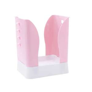 Pink and white retractable trash can, 21-40cm, for bathroom, kitchen, and camping - Furniture