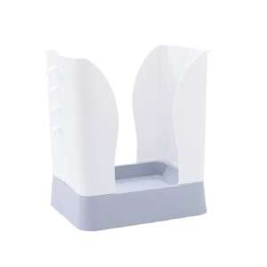 White and grey retractable trash can, 21-40cm, 4L capacity - Furniture